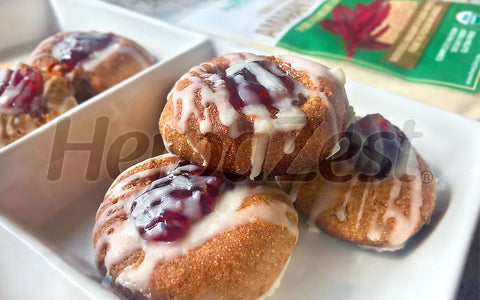 Amaranth Almond Thumbprint Cookies