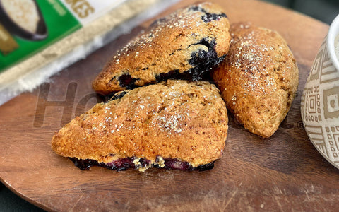 Amaranth Flake Blueberry Scones
