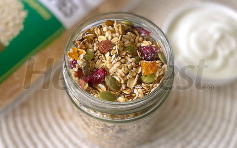 Apricot Muesli with Amaranth Crispies