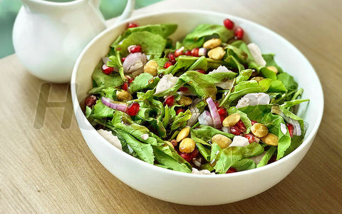 Arugula Pomegranate Salad with Sacha Inchi Seeds