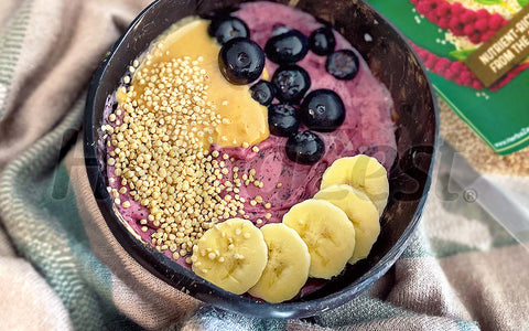 Blueberry Smoothie Bowl with Amaranth Crispies