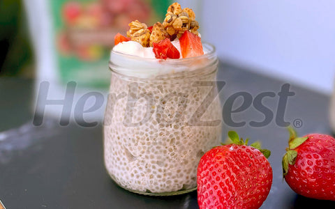 Camu Camu Strawberry Chia Pudding