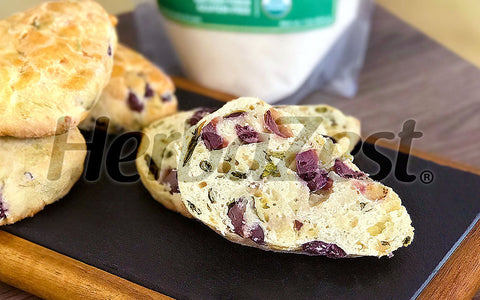 Cheese & Olives Scones with Amaranth Flour
