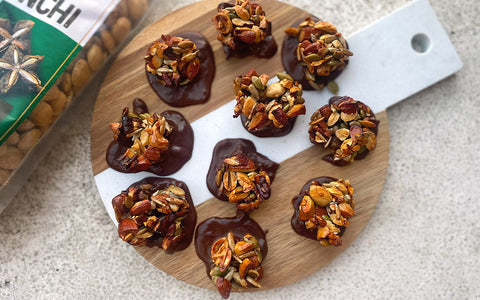 Chocolate-Dipped Sacha Inchi Nut Clusters