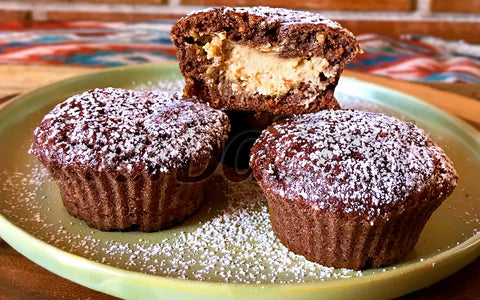 Chocolate Kaniwa Muffins with Cashew Filling
