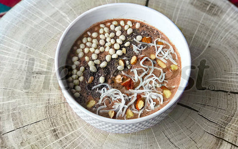 Chocolate Tahini Smoothie Bowl with Amaranth Pop
