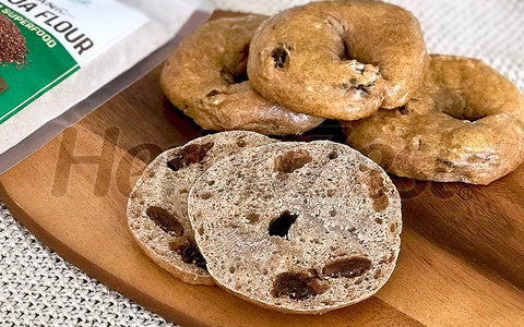 Cinnamon Raisin Bagels with Quinoa Flour