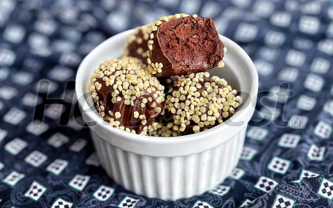 Healthy Chocolate Truffles with Quinoa Crispies