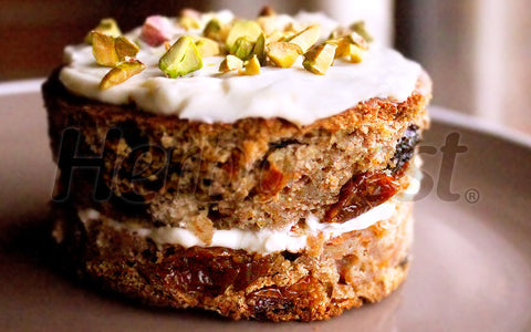 Healthy Goldenberry Raisin Carrot Cakes with Pistachios
