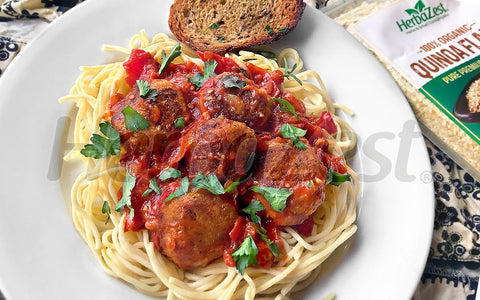 Quinoa Flake Chickpea Meatballs