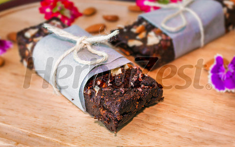 Raw Maca & Cacao Nibs Brownies
