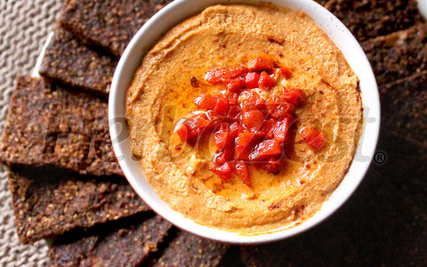 Roasted Red Pepper Hummus with Sacha Inchi