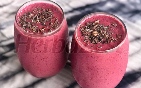 Strawberry Blueberry Smoothie with Lucuma Powder