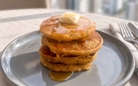 Sweet Potato Banana Amaranth Flour Pancakes