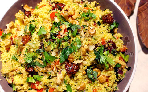 Turmeric Couscous with Chickpeas and Goldenberries