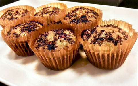 Vegan Blueberry Muffins with Cacao Nibs