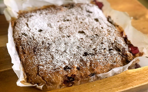 White Chocolate Berry Blondie with Quinoa Flour