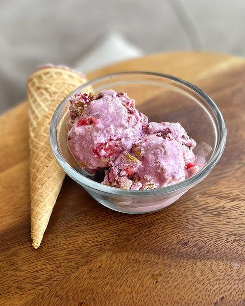 Acai Strawberry Cottage Cheese Ice Cream