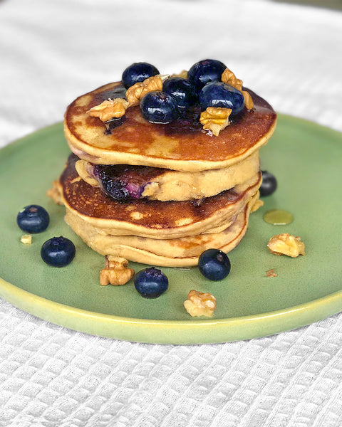 Almond Lupin Pancakes with Blueberries