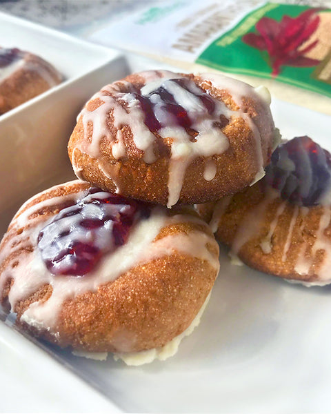 Amaranth Almond Thumbprint Cookies