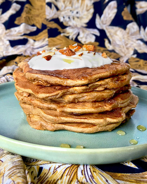 Amaranth Carrot Cake Pancakes