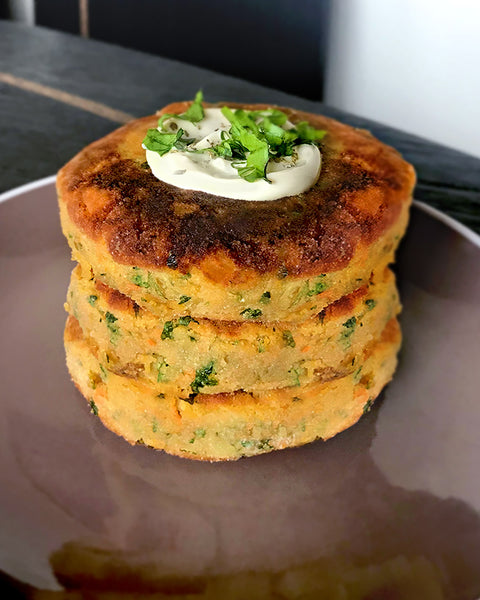 Amaranth Parsley Potato Cakes