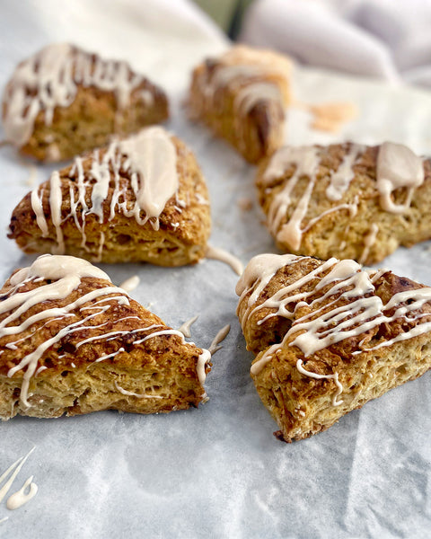 Apple Cinnamon Scones with Lucuma Yogurt Glaze