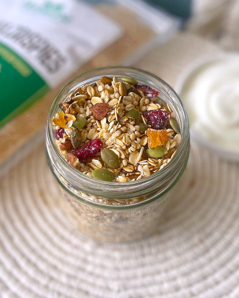 Apricot Muesli with Amaranth Crispies