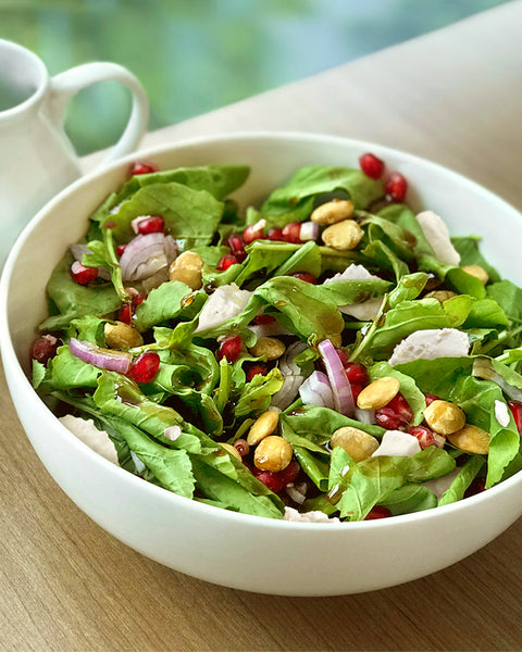 Arugula Pomegranate Salad with Sacha Inchi Seeds