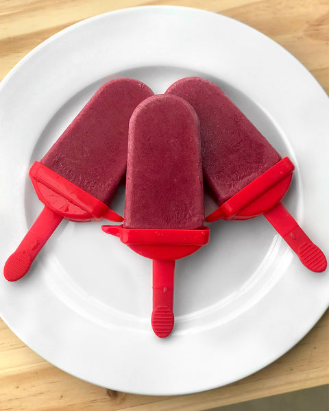 Banana Strawberry Acai Popsicles