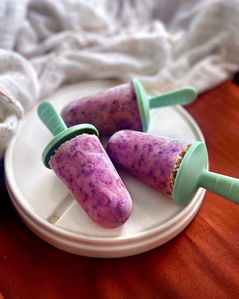 Blueberry Aguaje Popsicles