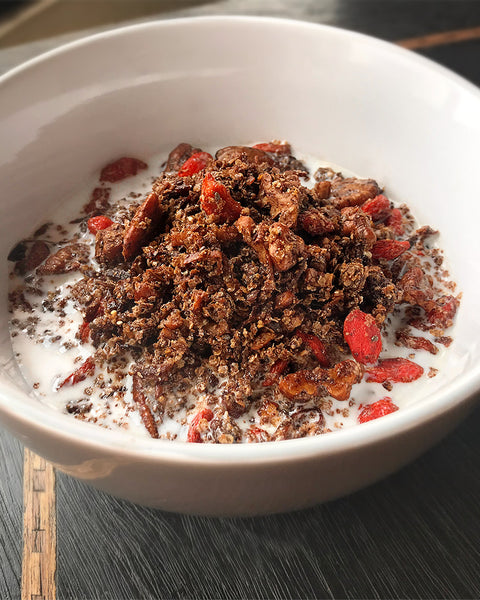Cacao Amaranth Granola with Goji Berries