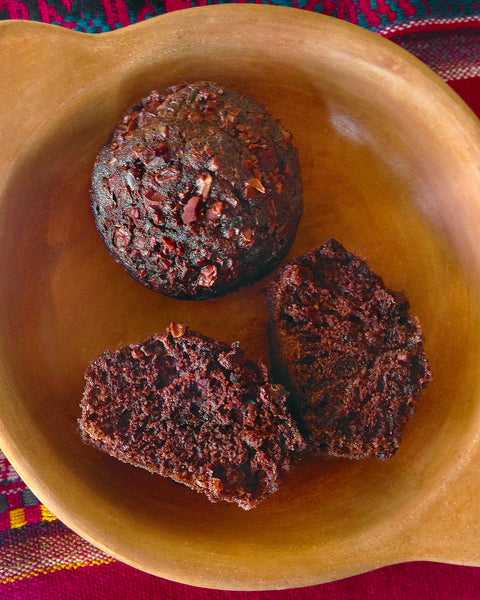 Chocolate Coconut Flour Muffins with Cacao Nibs