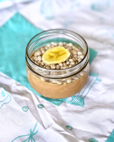 Chocolate Cottage Cheese Mousse with Kaniwa Pop