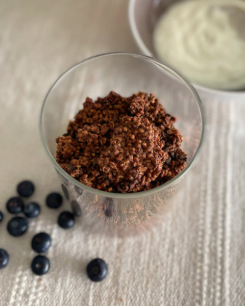Chocolate Puffed Quinoa Granola
