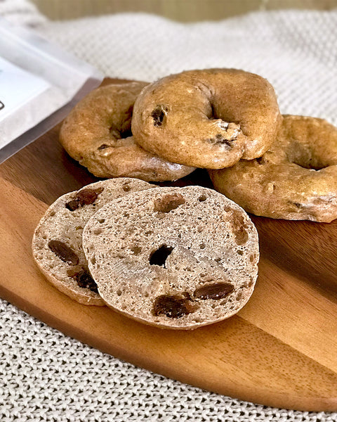 Cinnamon Raisin Bagels with Quinoa Flour