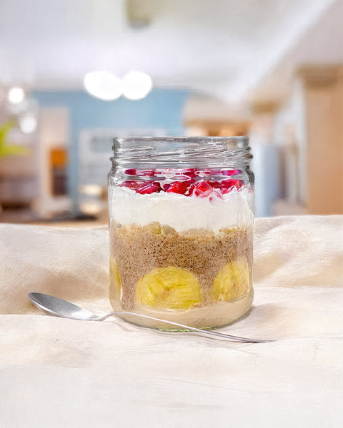 Coconut Pomegranate Overnight Kaniwa Flakes