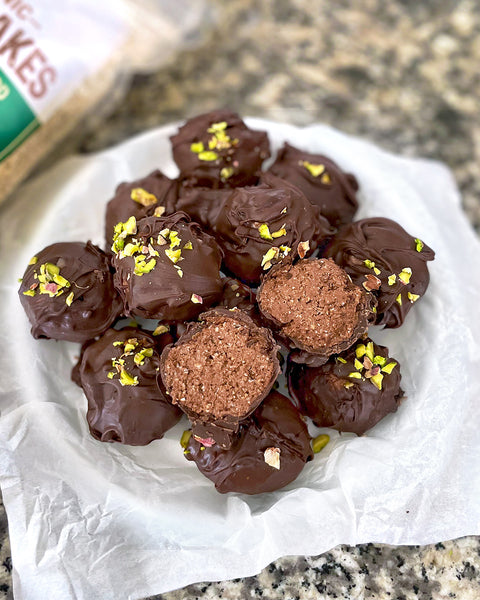 Cottage Cheese Chocolate Truffles with Quinoa Flakes