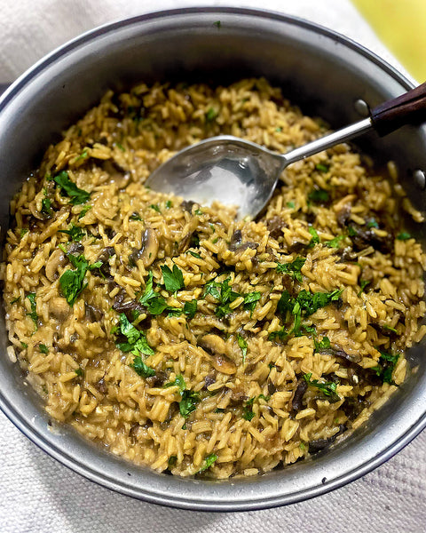 Creamy Risotto with Fresh & Dried Mushrooms