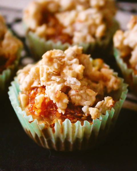 Healthy Goldenberry Apple Muffins with Oat Topping