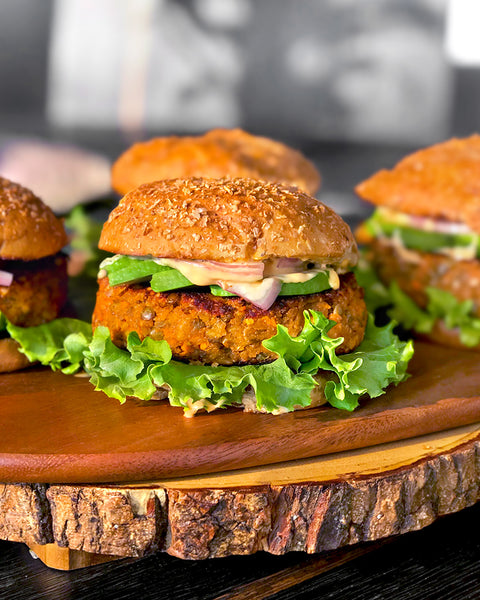 Lentil Burgers with Amaranth Flakes
