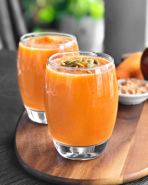 Lucuma Carrot Apple Smoothie with Cinnamon