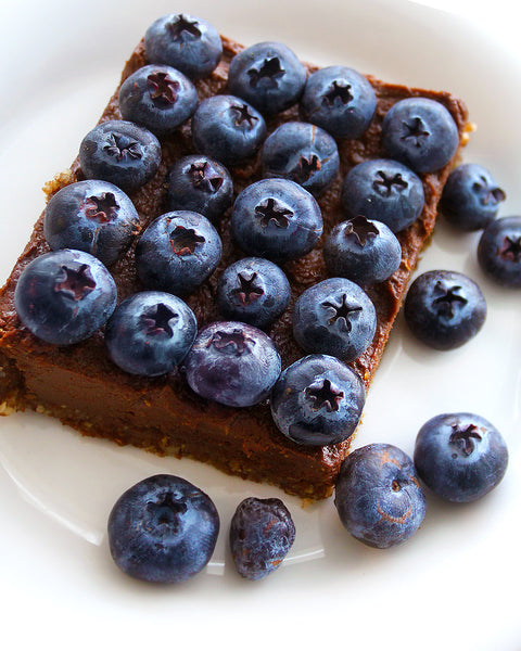 Maca Cacao Hazelnut Bars with Blueberries