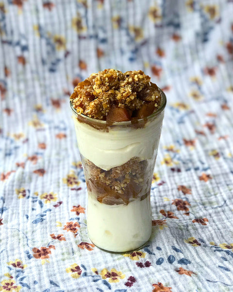 No-Bake Apple Cheesecake with Quinoa Flake Crumble