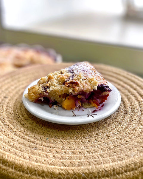 Peach Blueberry Cake with Quinoa Flour