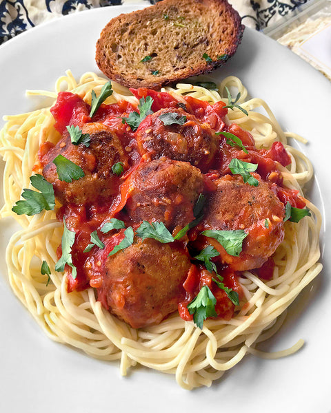 Quinoa Flake Chickpea Meatballs
