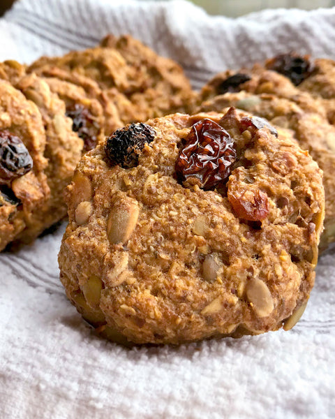 Quinoa Oatmeal Cookies with Cranberries and Goldenberries