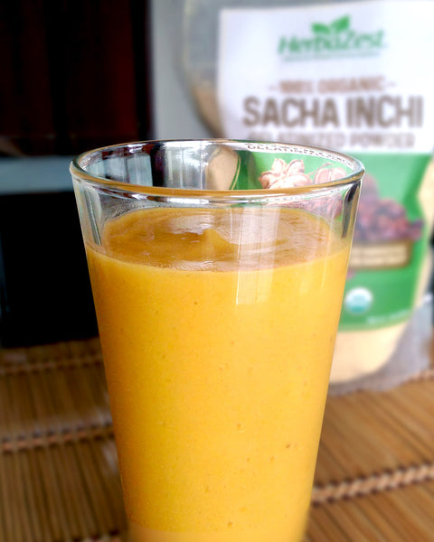 Sacha Inchi Protein Smoothie with Papaya and Ginger