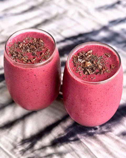Strawberry Blueberry Smoothie with Lucuma Powder