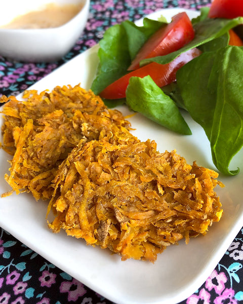 Sweet Potato Hash Browns with Arracacha